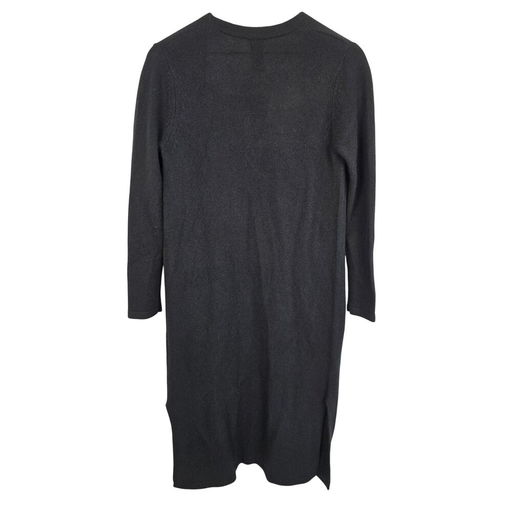 Magaschoni 100% Cashmere Black Long Duster Cardigan Sweater Sz S - Picture 2 of 4
